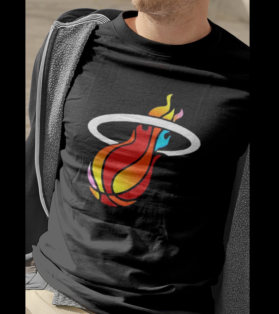 Miami Heat Basketball Flame Icon Mashup T-Shirt