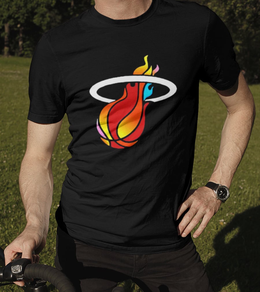 Miami Heat Basketball Flame Icon Mashup T-Shirt