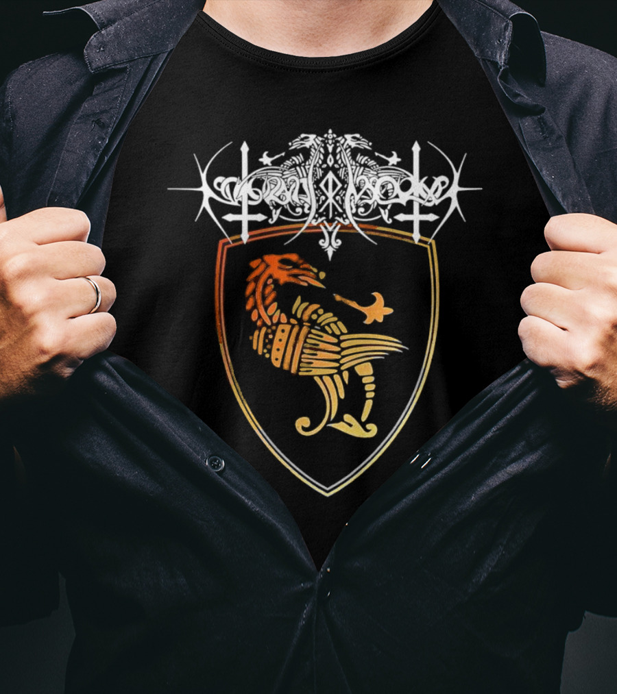 Nokturnal Mortum Medieval Armored Dragon Emblem T-Shirt