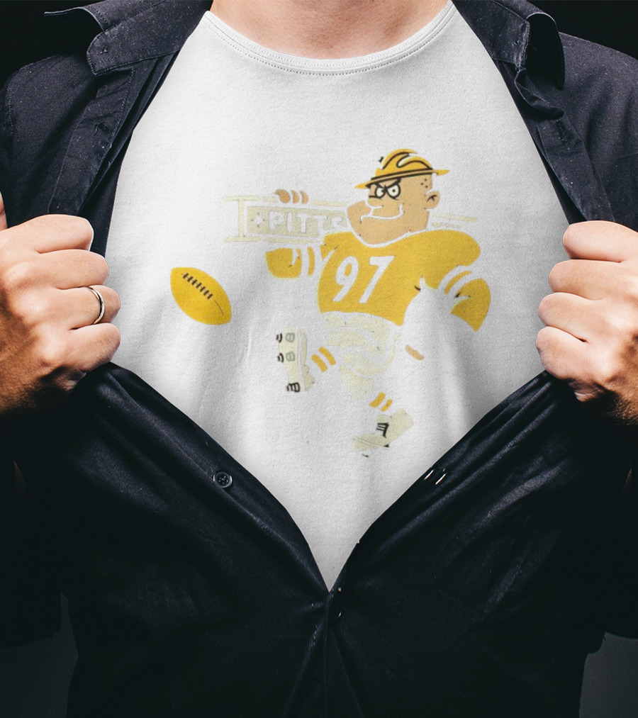 Pittsburgh Steeley 97 Retro Football Worker Mascot T-Shirt