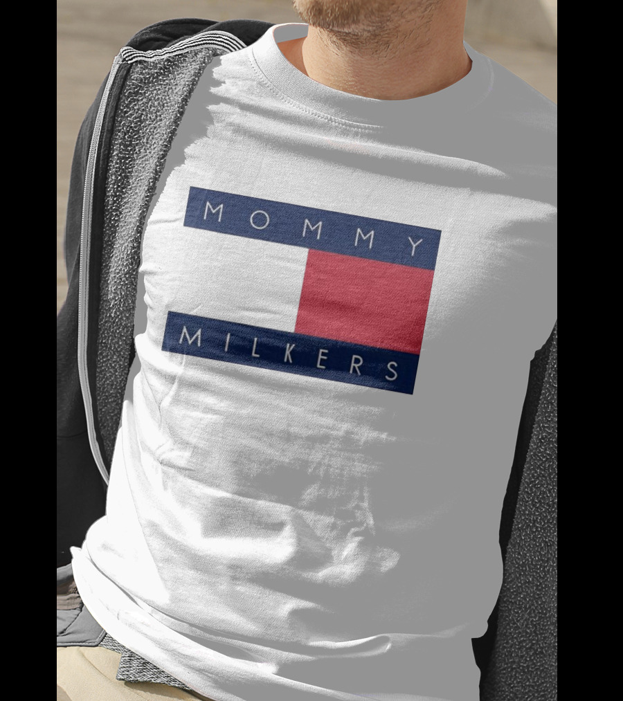 Mommy Milkers Logo Parody Tommy Flag T-Shirt