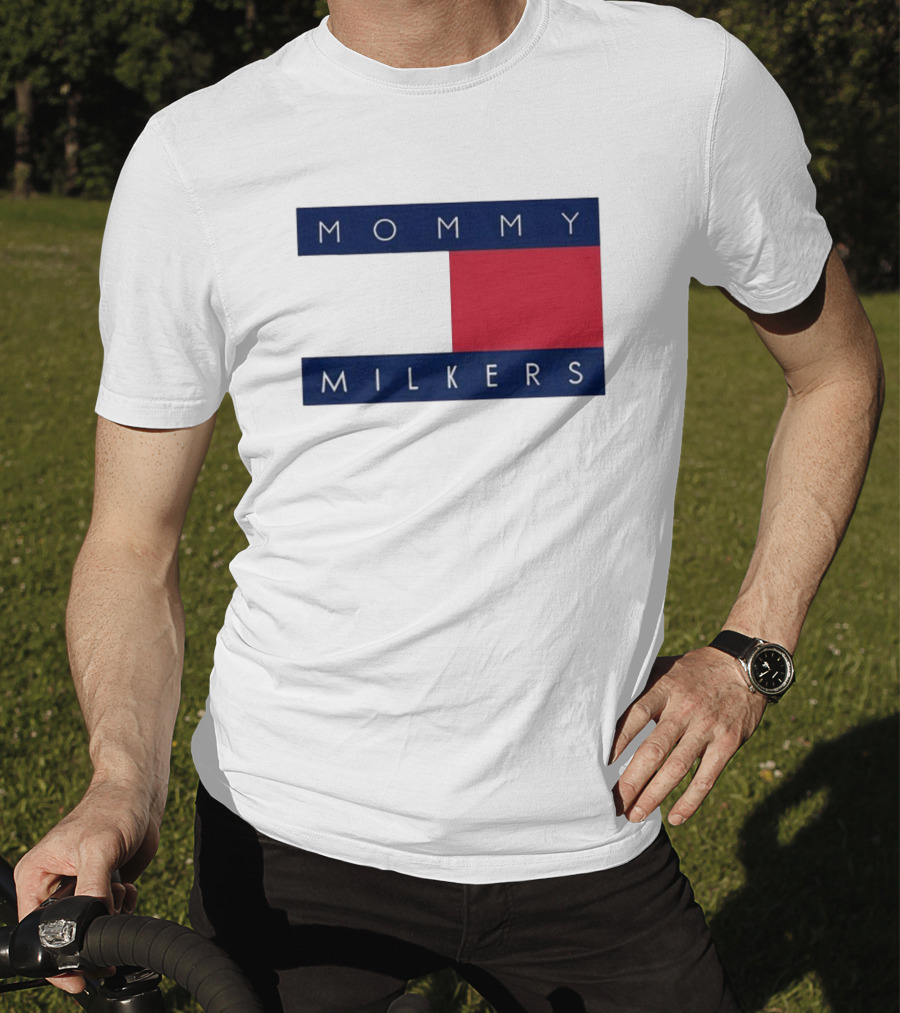 Mommy Milkers Logo Parody Tommy Flag T-Shirt