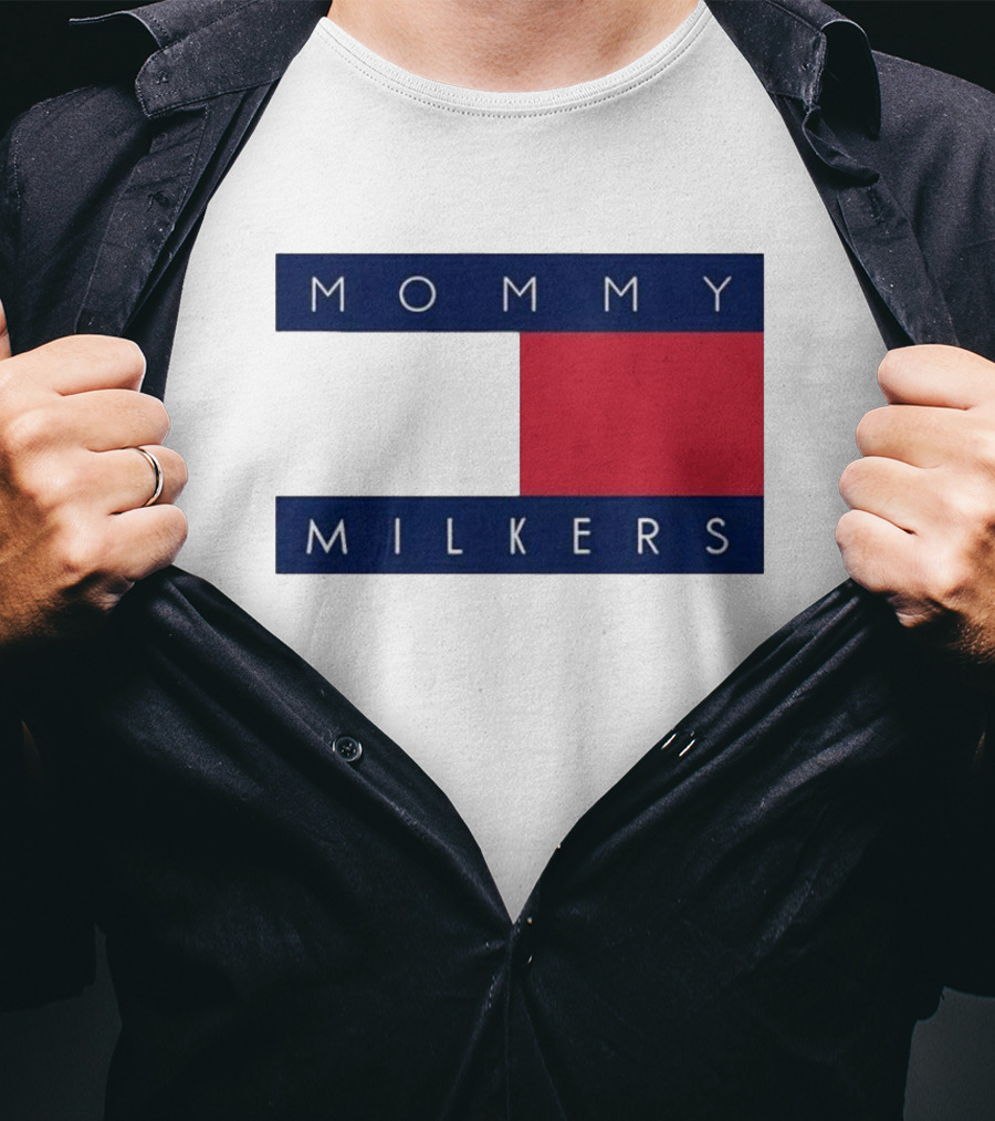 Mommy Milkers Logo Parody Tommy Flag T-Shirt