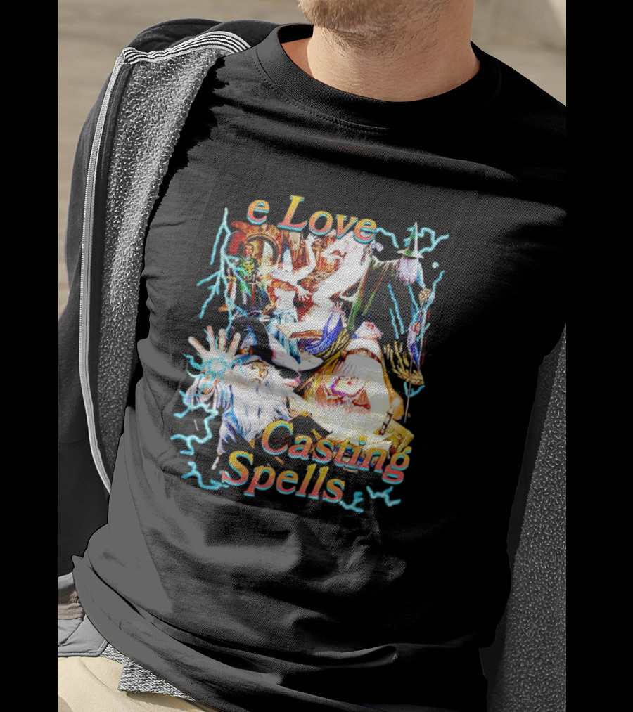 Love Casting Spells Wizards Lightning Magic T-Shirt