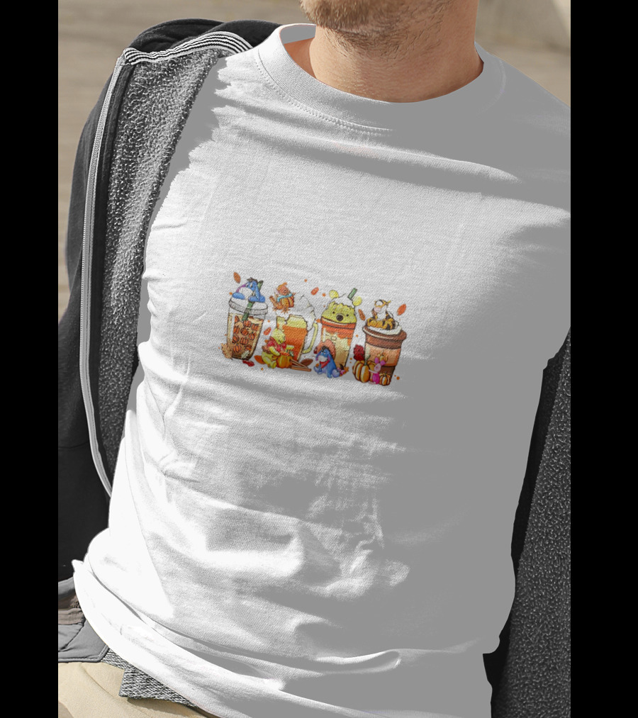 Winnie The Pooh Eeyore Tigger Piglet Coffee Latte T-Shirt