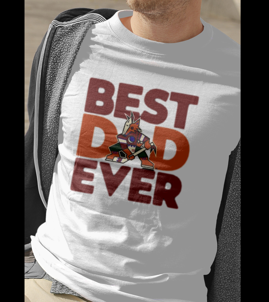 Best Dad Ever Arizona Coyotes Logo Hockey Fan Collection T-Shirt