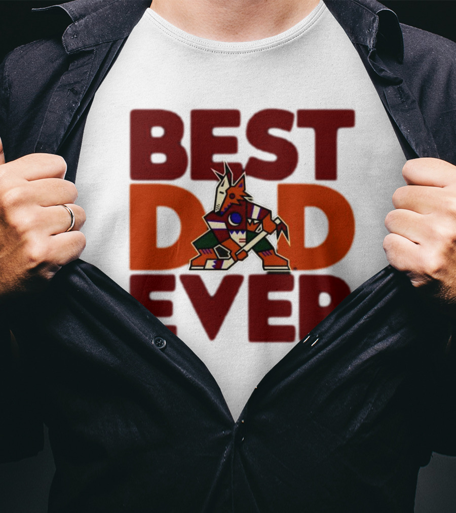Best Dad Ever Arizona Coyotes Logo Hockey Fan Collection T-Shirt