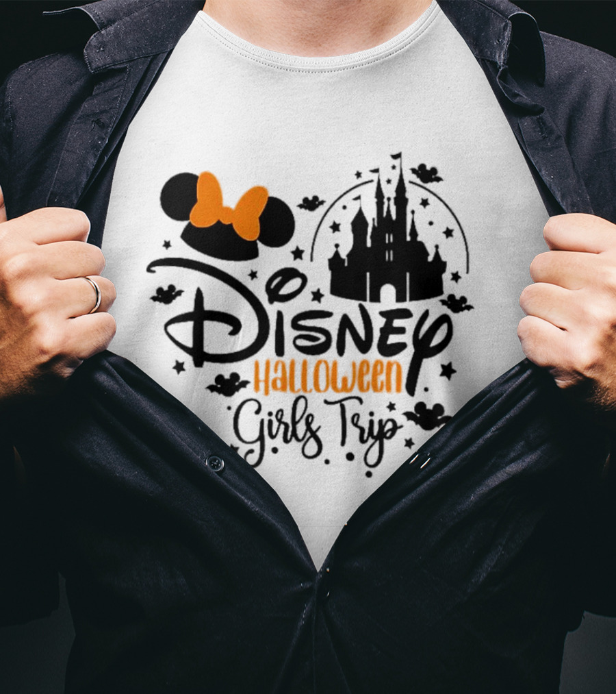 Disney Halloween Girls Trip Castle Minnie Ears T-Shirt