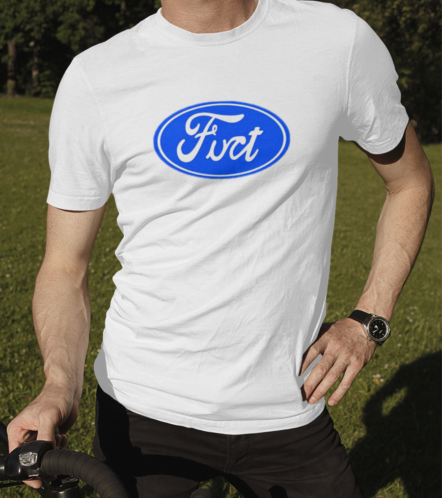 Fuct Funny Ford Logo Parody Oval Blue T-Shirt
