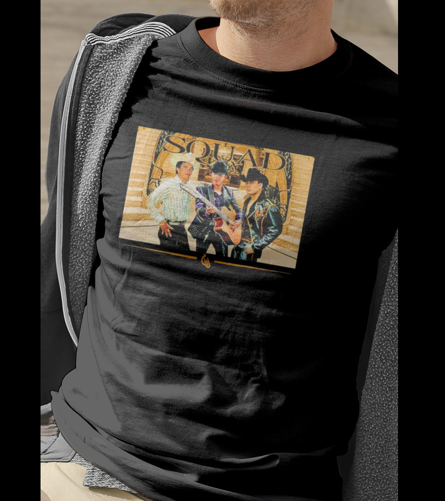 Guariz Squad Trio With Guitars And Staircase Background T-Shirt