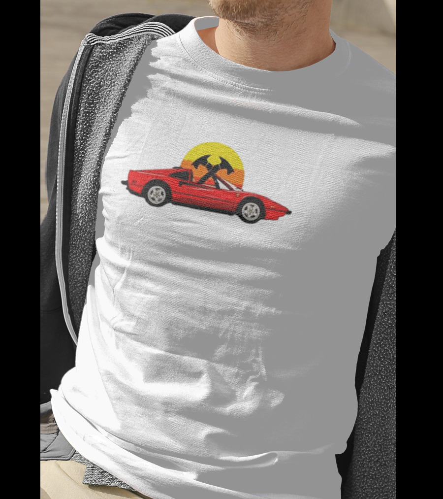 Jack Carr Ferrari 308 Retro Sunset Axes T-Shirt