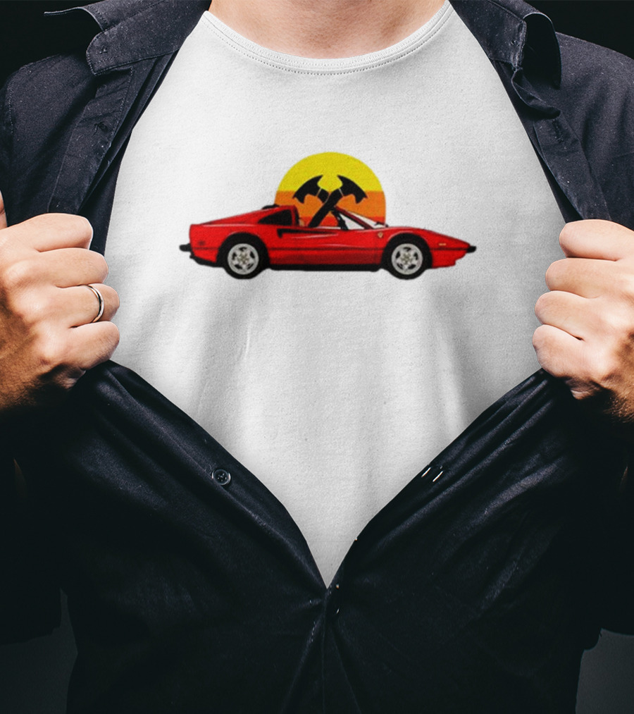 Jack Carr Ferrari 308 Retro Sunset Axes T-Shirt