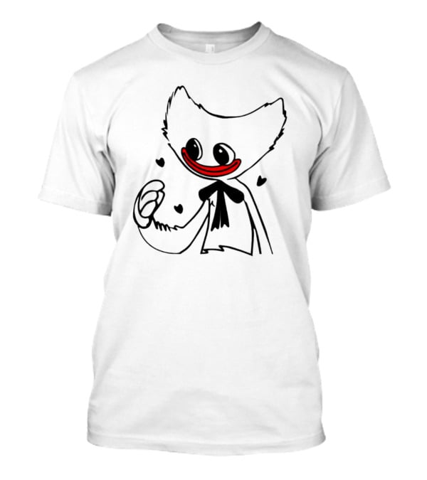Line Art The Cute Huggy Wuggy Charming Character With Hearts T-Shirt