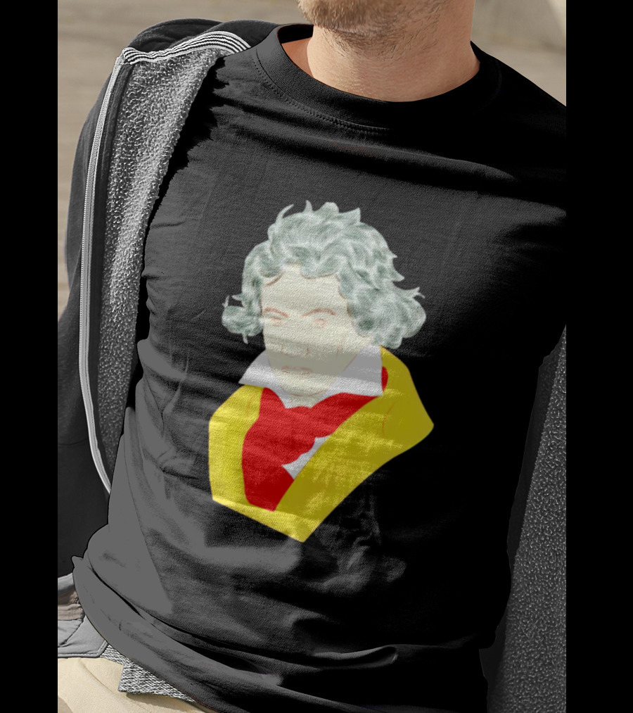Ludwig Van Beethoven Colorful Portrait In Yellow And Red T-Shirt
