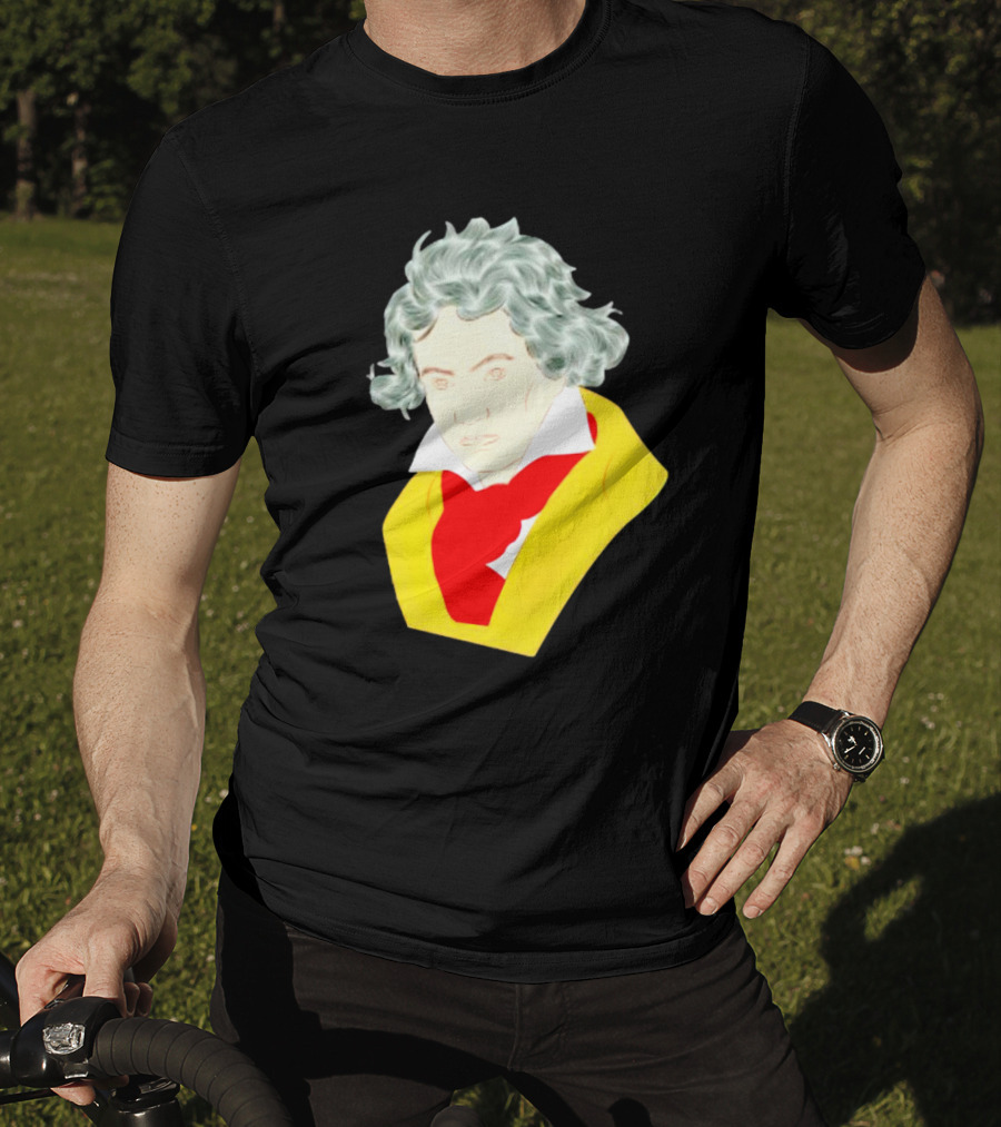 Ludwig Van Beethoven Colorful Portrait In Yellow And Red T-Shirt
