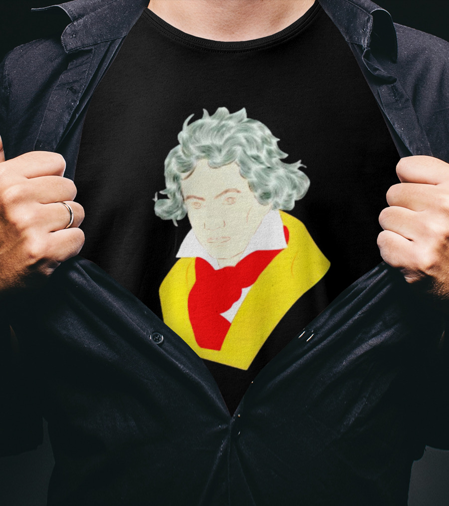 Ludwig Van Beethoven Colorful Portrait In Yellow And Red T-Shirt