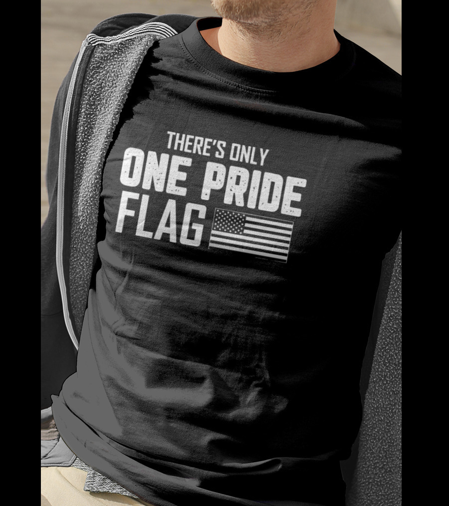 There's Only One Pride Flag American Flag T-Shirt