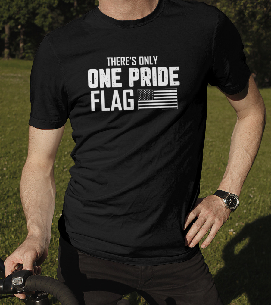 There's Only One Pride Flag American Flag T-Shirt