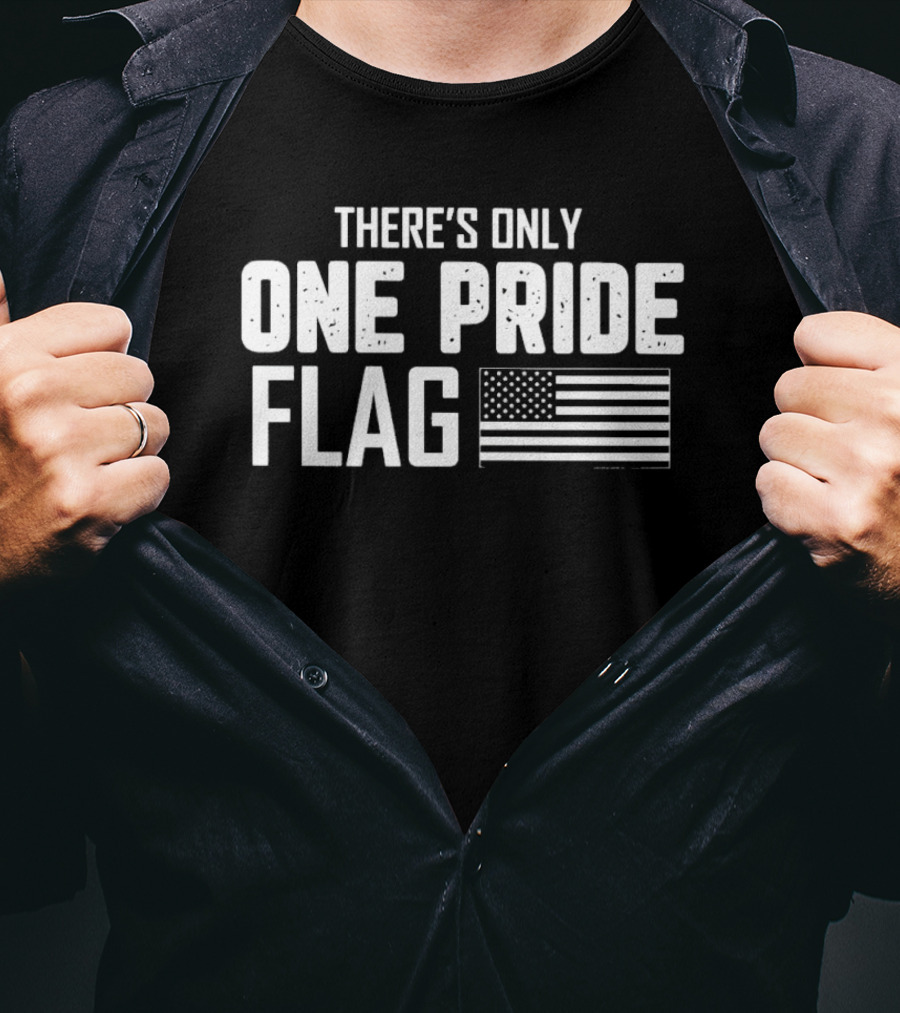 There's Only One Pride Flag American Flag T-Shirt