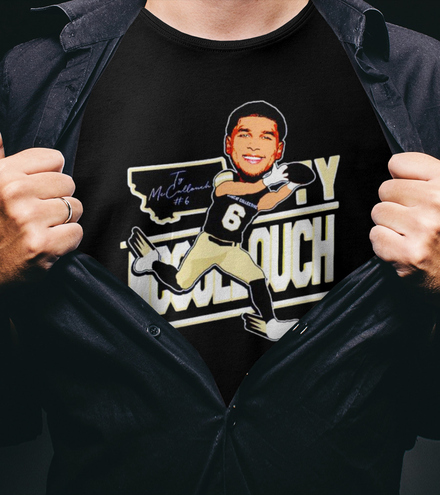 Ty Mccullouch #6 Cartoon Football Receiver T-Shirt
