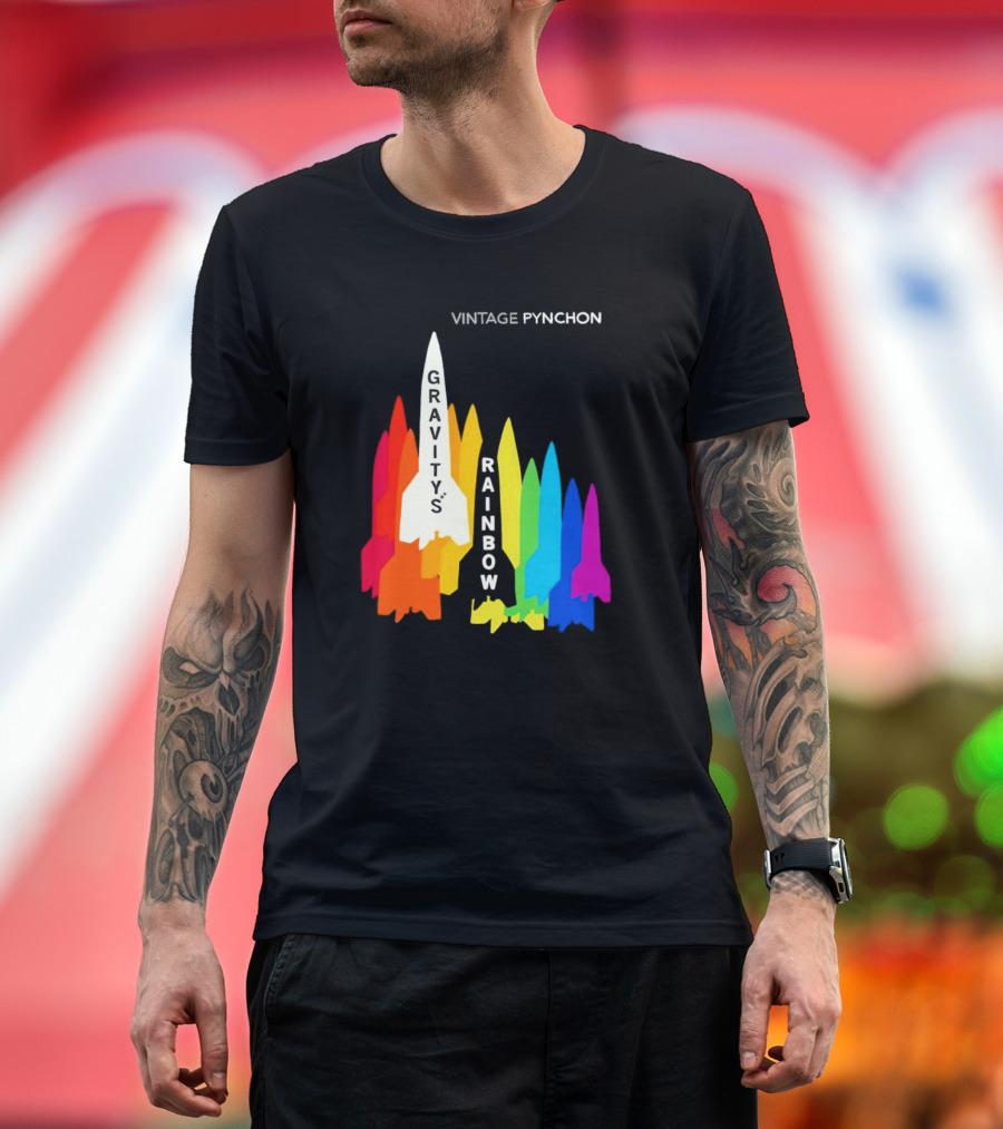 Vintage Pynchon Gravity’s Rainbow Multicolor Rocket T-Shirt