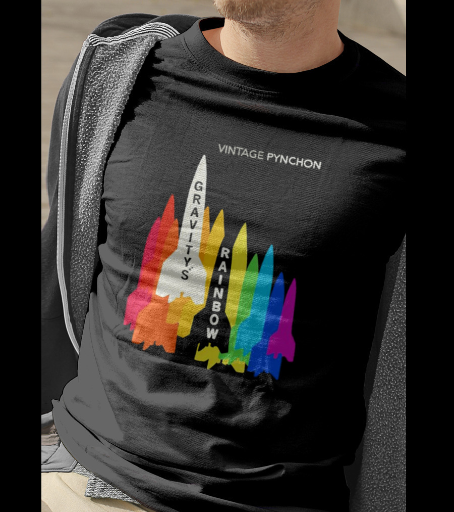 Vintage Pynchon Gravity’s Rainbow Multicolor Rocket T-Shirt