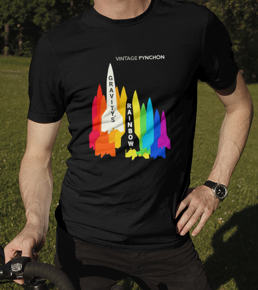 Vintage Pynchon Gravity’s Rainbow Multicolor Rocket T-Shirt