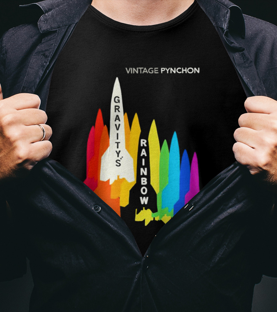 Vintage Pynchon Gravity’s Rainbow Multicolor Rocket T-Shirt