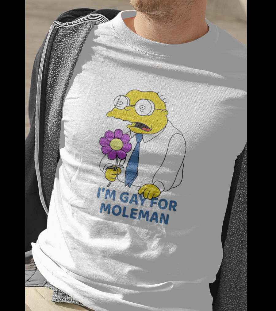 I'm Gay For Moleman Holding Purple Flower T-Shirt