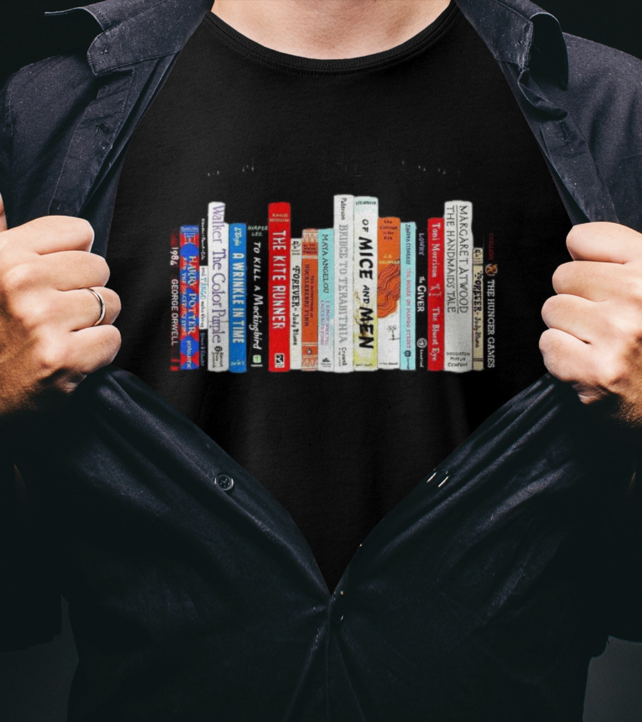 I'm With The Banned Books Featuring Titles Like 1984 Of Mice And Men The Handmaid's Tale The Catcher In The Rye T-Shirt