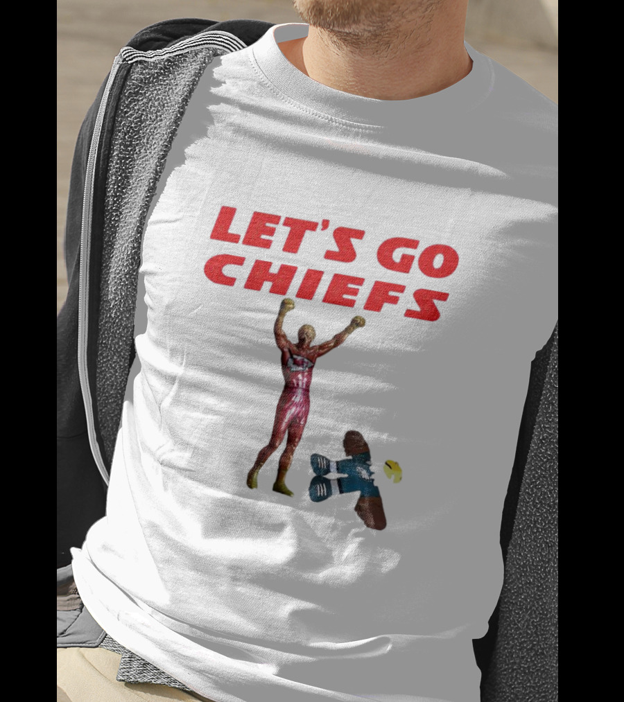 Let's Go Chiefs Rocky Statue Knockout Eagles T-Shirt