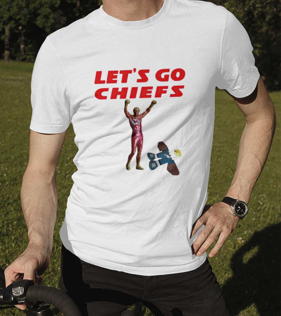 Let's Go Chiefs Rocky Statue Knockout Eagles T-Shirt