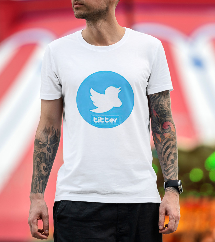 Titter Parody Blue Circle Tit Bird T-Shirt