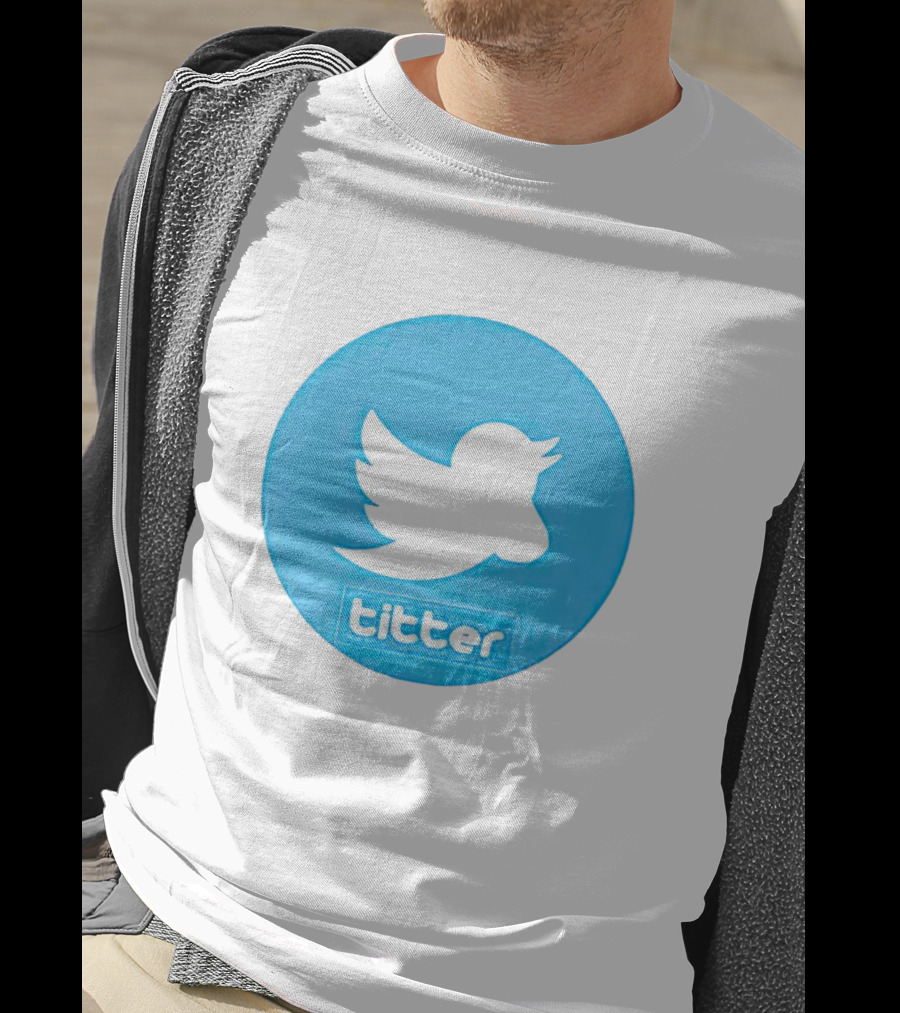 Titter Parody Blue Circle Tit Bird T-Shirt