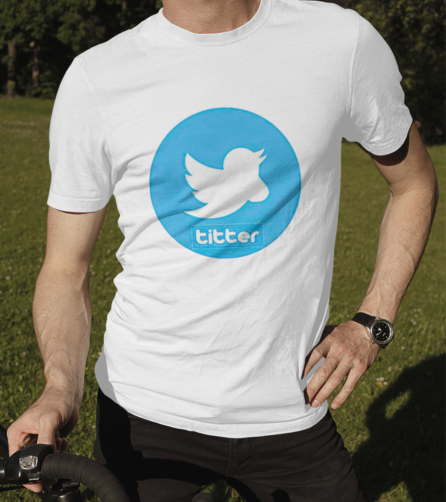 Titter Parody Blue Circle Tit Bird T-Shirt