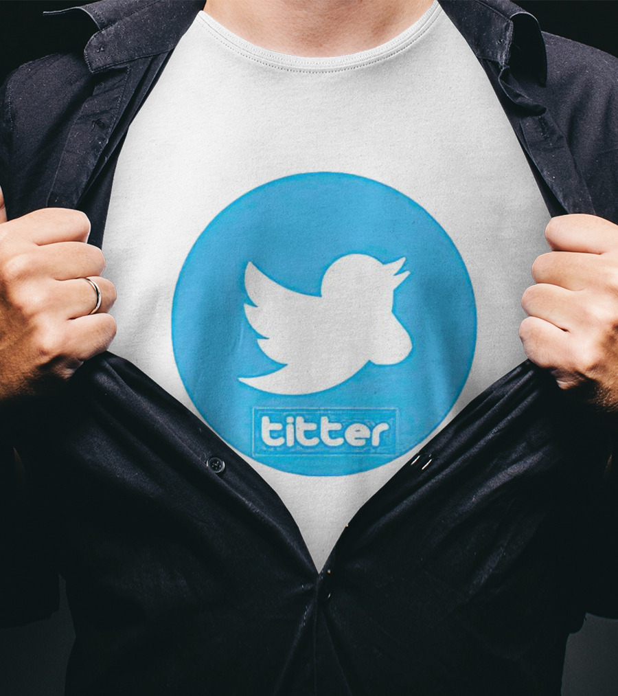 Titter Parody Blue Circle Tit Bird T-Shirt