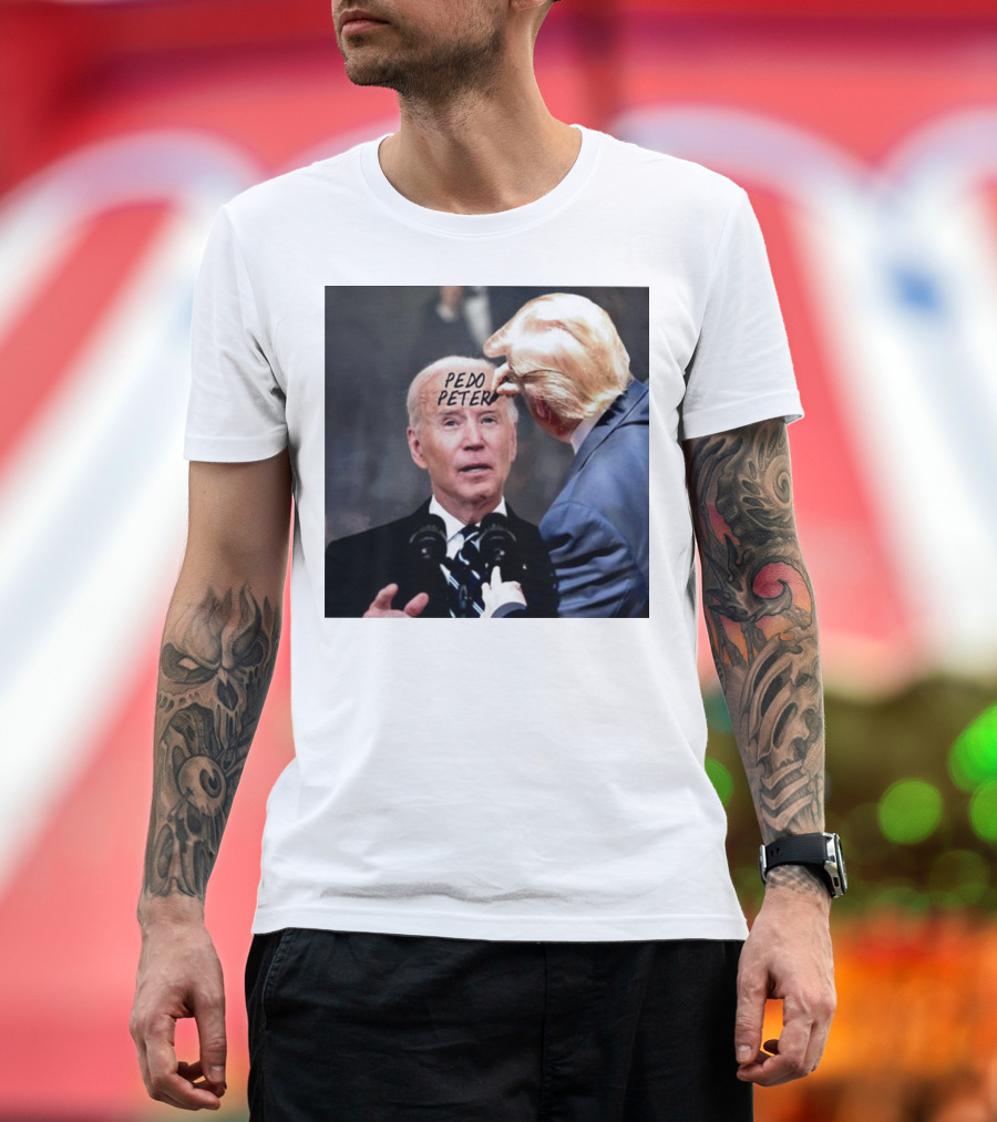 Trump Writes Pedo Peter on Biden's Forehead Image T-Shirt