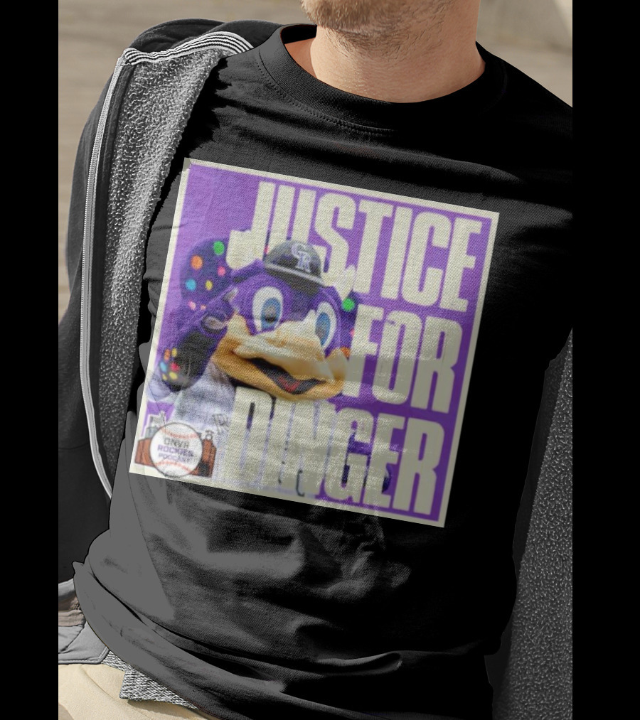 Colorado Rockies Justice For Dinger DNVR Rockies Podcast T-Shirt