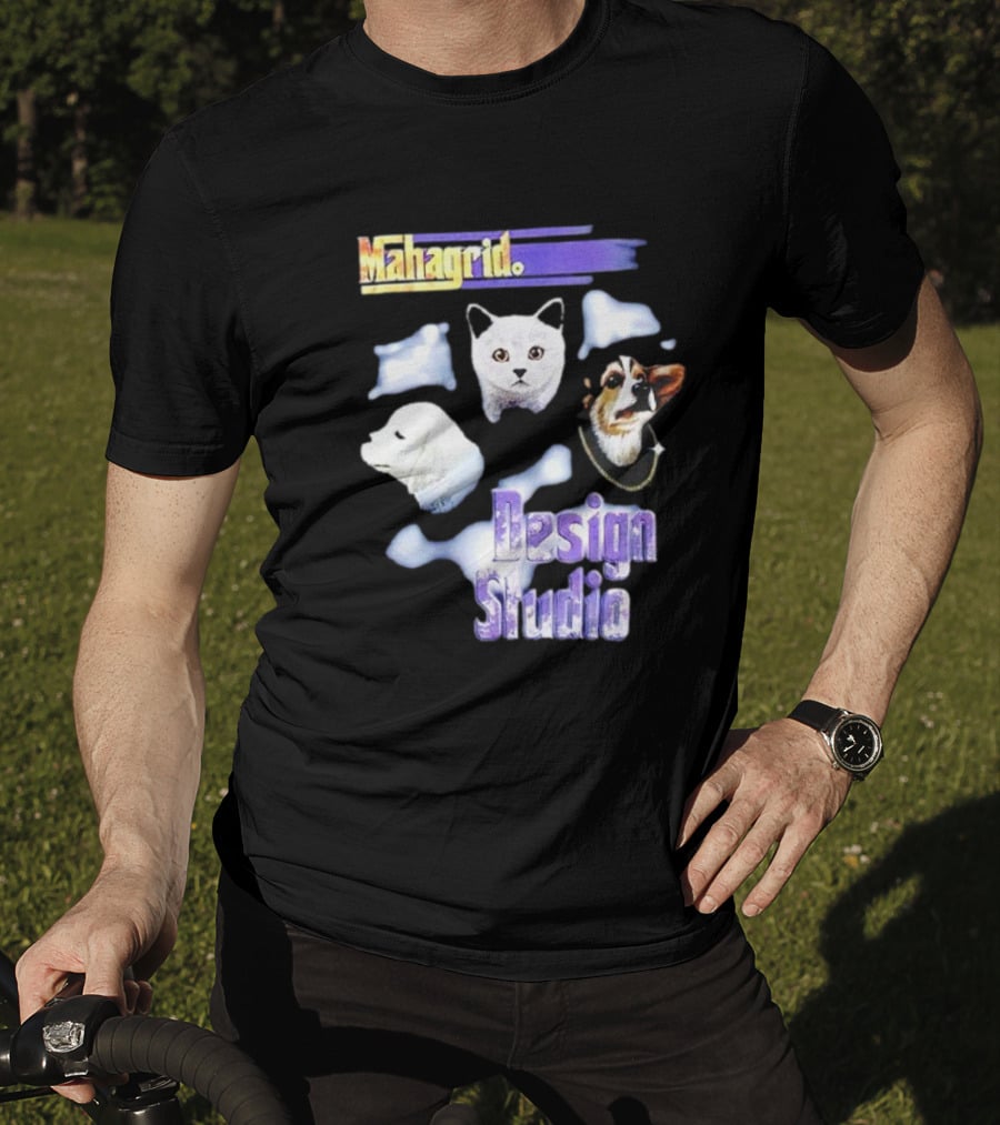 Mahagrid Design Studio Dog And Cat Trio T-Shirt