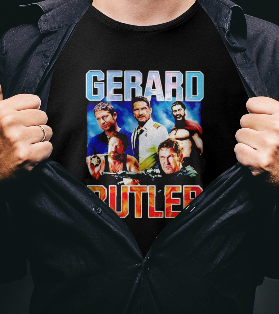 Gerard Butler Collage Black T-Shirt