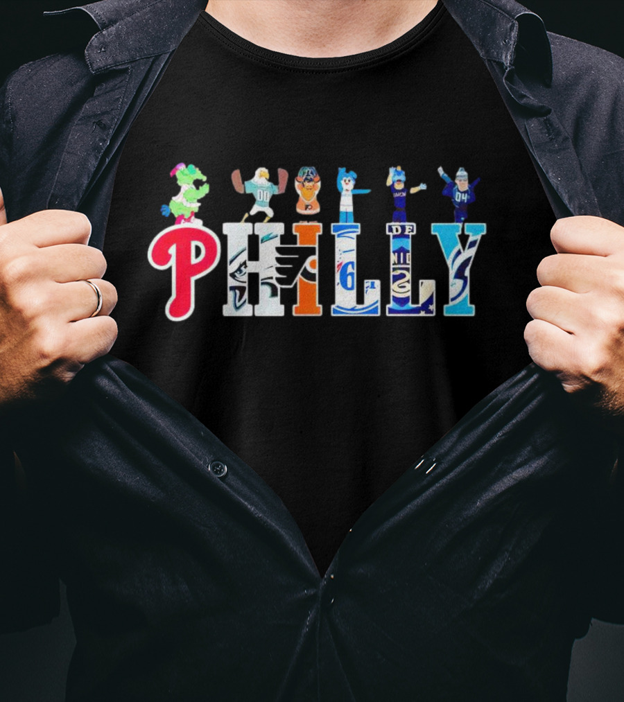 Philly Sports Team Mascots Fan Collection T-Shirt