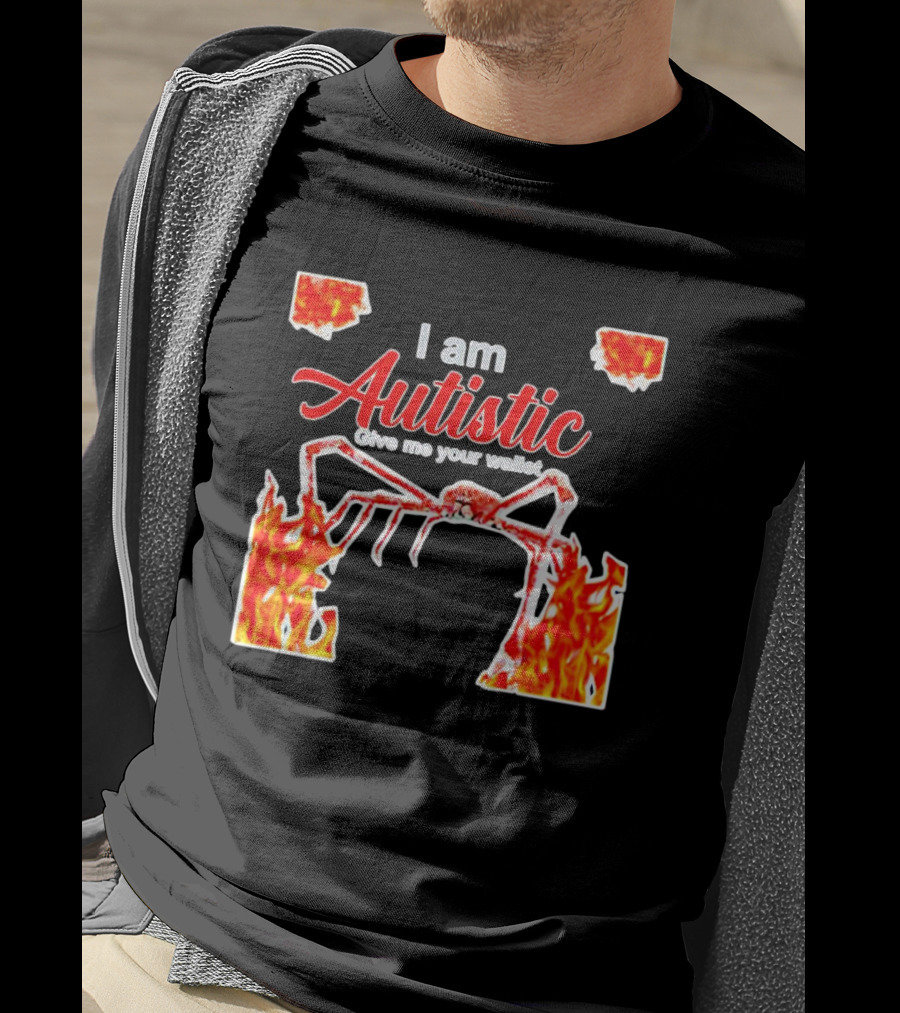 I Am Autistic Give Me Your Wallet Fire Spider T-Shirt