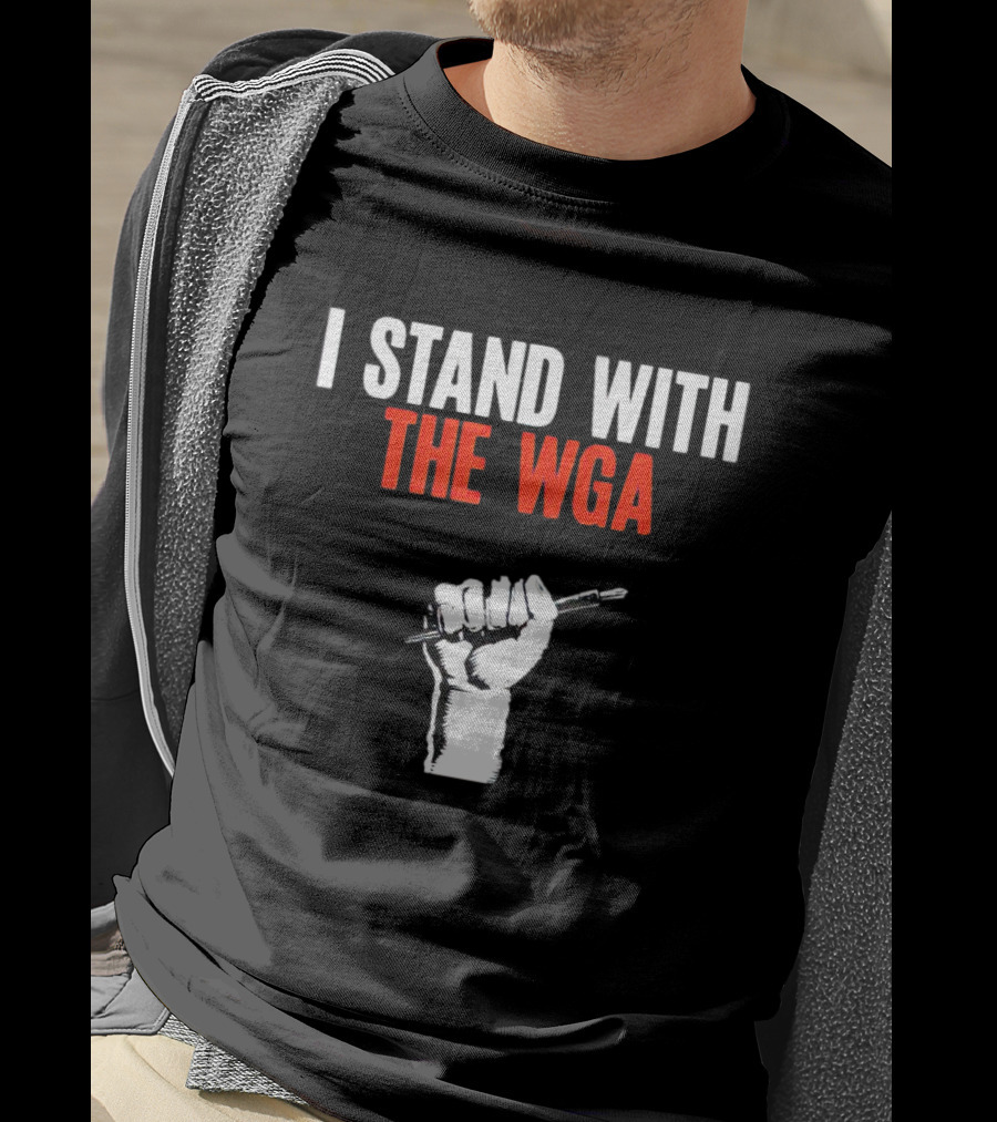 I Stand With The WGA Fist Pencil Solidarity T-Shirt