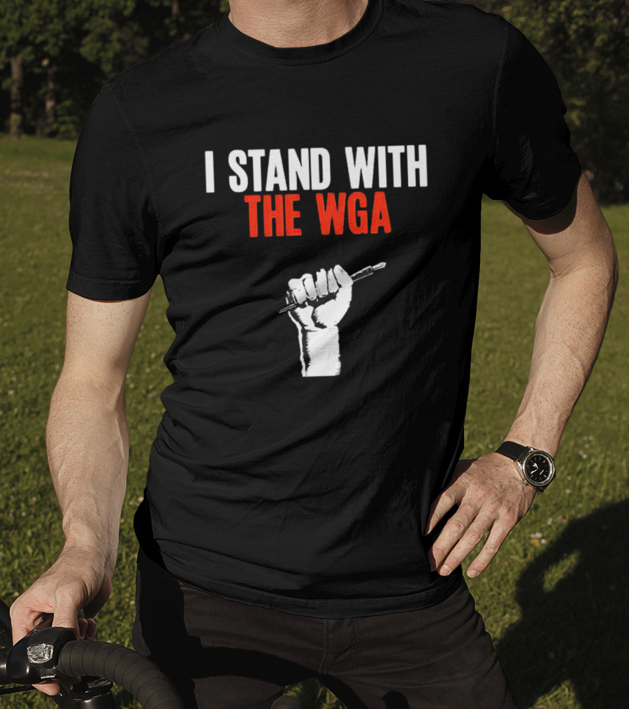 I Stand With The WGA Fist Pencil Solidarity T-Shirt