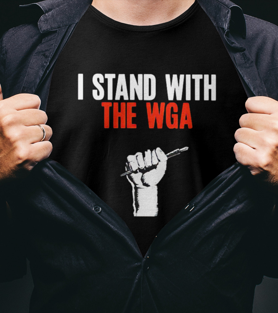 I Stand With The WGA Fist Pencil Solidarity T-Shirt