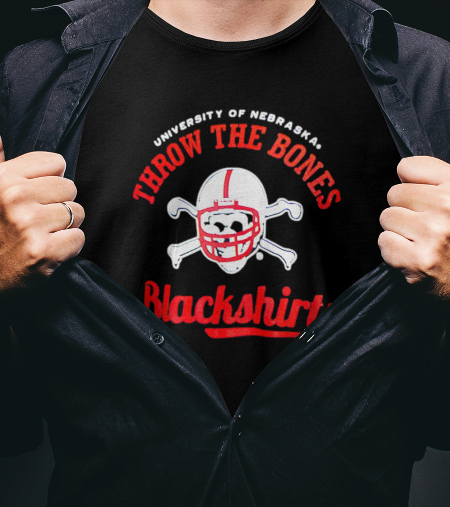 University Of Nebraska Throw The Bones Blackshirts T-Shirt