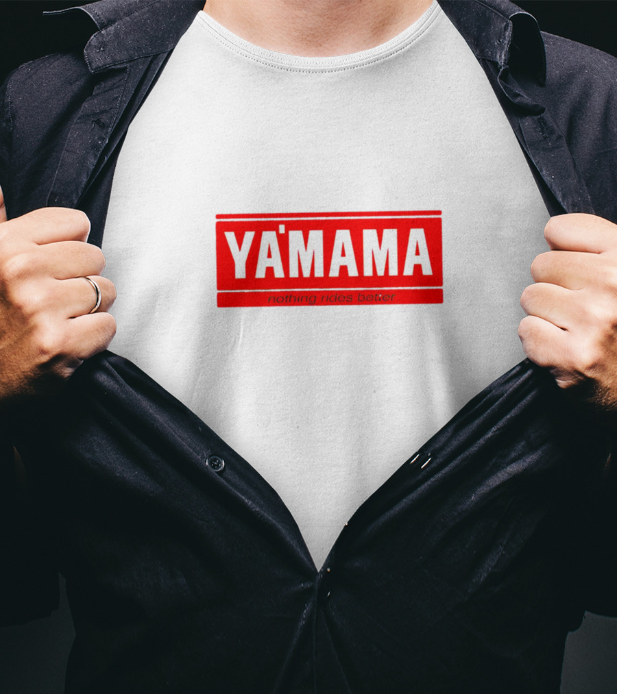 Yamama Nothing Rides Better Parody Logo Red And White T-Shirt