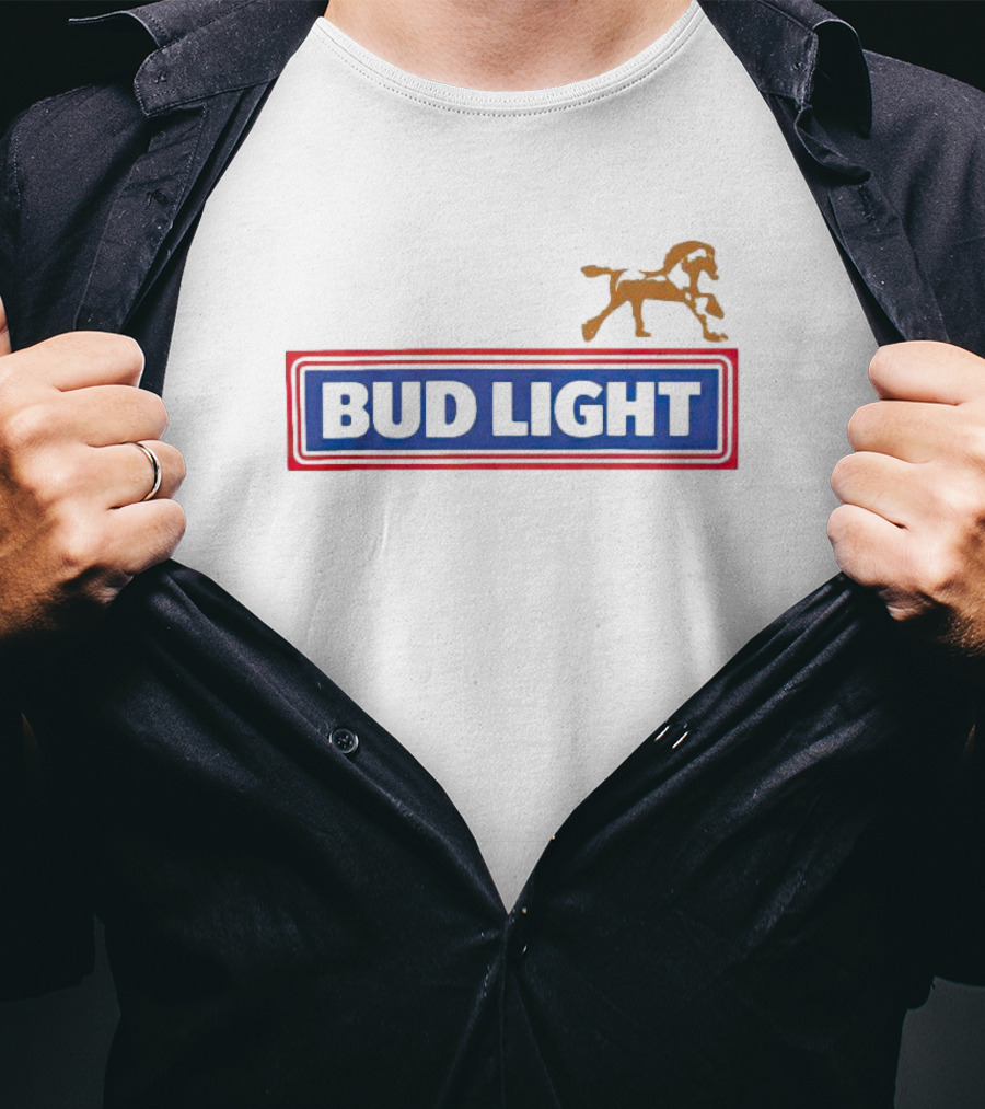 Bud Light Golden Horse Logo Ringer T-Shirt