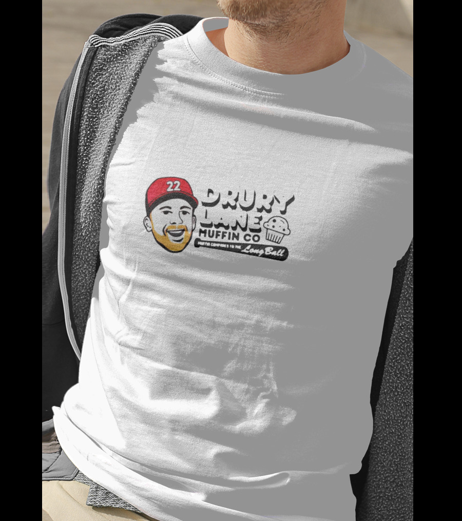 Brandon Drury 22 Muffin Co Cincinnati Reds Cartoon Tribute To The LongBall T-Shirt