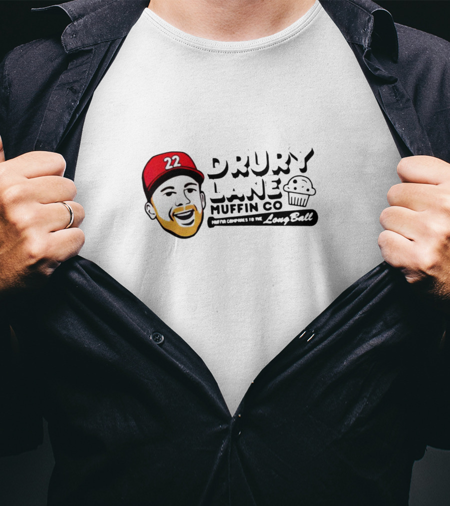 Brandon Drury 22 Muffin Co Cincinnati Reds Cartoon Tribute To The LongBall T-Shirt